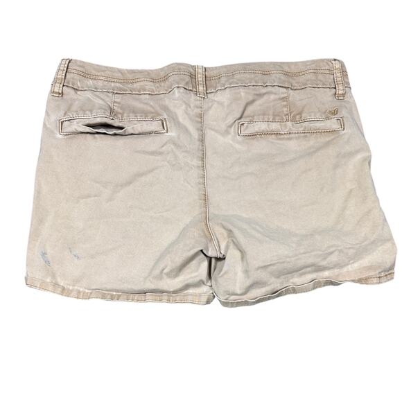 American Eagle Midi Stretch Shorts Size 10 Khaki Beige - Picture 5 of 8